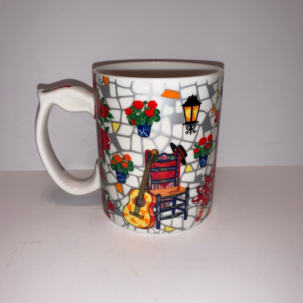 Ole Mosaic Barcelona Spain Coffee Ceramic Mug Cup